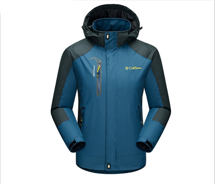 Men's Blue Fever Area 5 Districts Electric Heated Jacket High Quality Electric Heated Jacket Outdoor Sports Coat Winter Coat With Cap And USB Electric Heating(Battery Not Included)